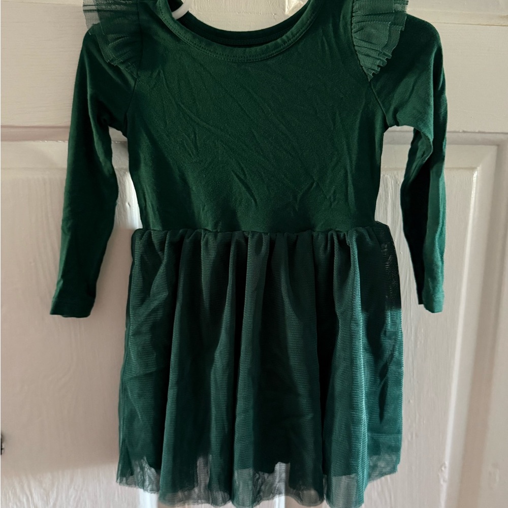 Little Sleepies Play dark green dress